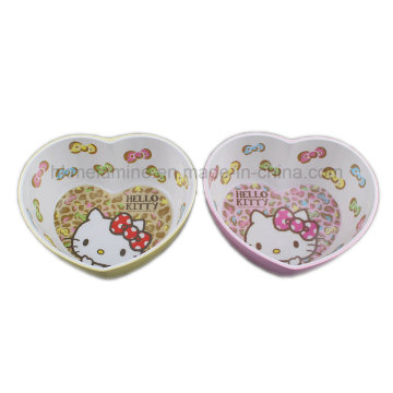 Zwei-Ton-Melamin Heart Shaped Bowl mit Logo im Inneren (BW7202)